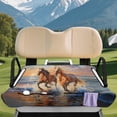 thumbnail image 3 of Uourmeti Golf Cart Seats Cushion Covers with 4 Pockets, Compatible with Club Car Golf Cart Club Golf Cart, Golf Cart Seat Covers Fit for Yamaha EZGO TXT RXV, Horse, 3 of 8
