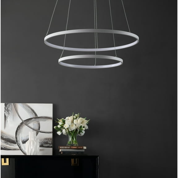 SAFAVIEH Pendant Collection Faven Led 24 Inch  Pendant White