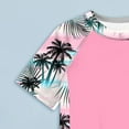 thumbnail image 5 of Zanarzt Toddler Girls Swimsuit Rashguard Set Childrens Printed Swimsuit Beach Shorts Surfing Short Sleeve Swimsuit for Girls Light Pink,3-4 Years, 5 of 8