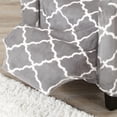 thumbnail image 2 of Great Bay Home Stretch Printed Velvet Plush Washable Recliner Slipcover  (Recliner, Lattice - Grey), 2 of 4
