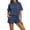 Dark Blue#2 piece ribbed short sets for women, variant on Moxiu Womens Two Piece Lounge Set 2025 Summer Casual Solid Oversized Shirts Biker Shorts Matching Travel Airport Vacation Outfits Army Green,L