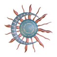 thumbnail image 1 of Escultura de pared de metal con decoración de luna y sol, estatua creativa, arte de pared, decoración para Azul, 1 of 9
