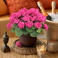 thumbnail image 5 of 3 Pcs 14'' Artificial Geranium Silk Flower Outdoor UV Resistant Garden Plants Bush Faux Flowers for Home Wedding Kitchen Table Centerpieces Decor (Rose Red), 5 of 7