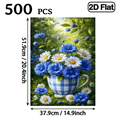 thumbnail image 3 of 500 pieces of vertical paper jigsaw puzzles - white and blue flowers, size 15 x 20.5 inches., 3 of 10