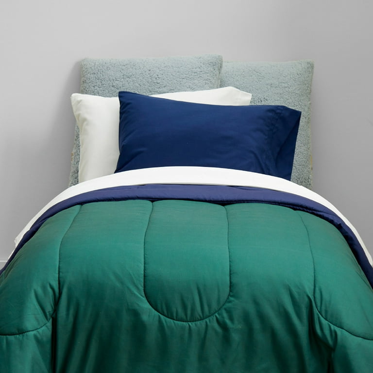 The Supreme Dorm Essentials Value Pack in Hunter & Blue, 34-Piece College  Dorm Bedding Twin XL Bedding Set, Bonus Mattress Topper, Pillows, Storage,  100% Cotton Towel Sets and More by Dawn 