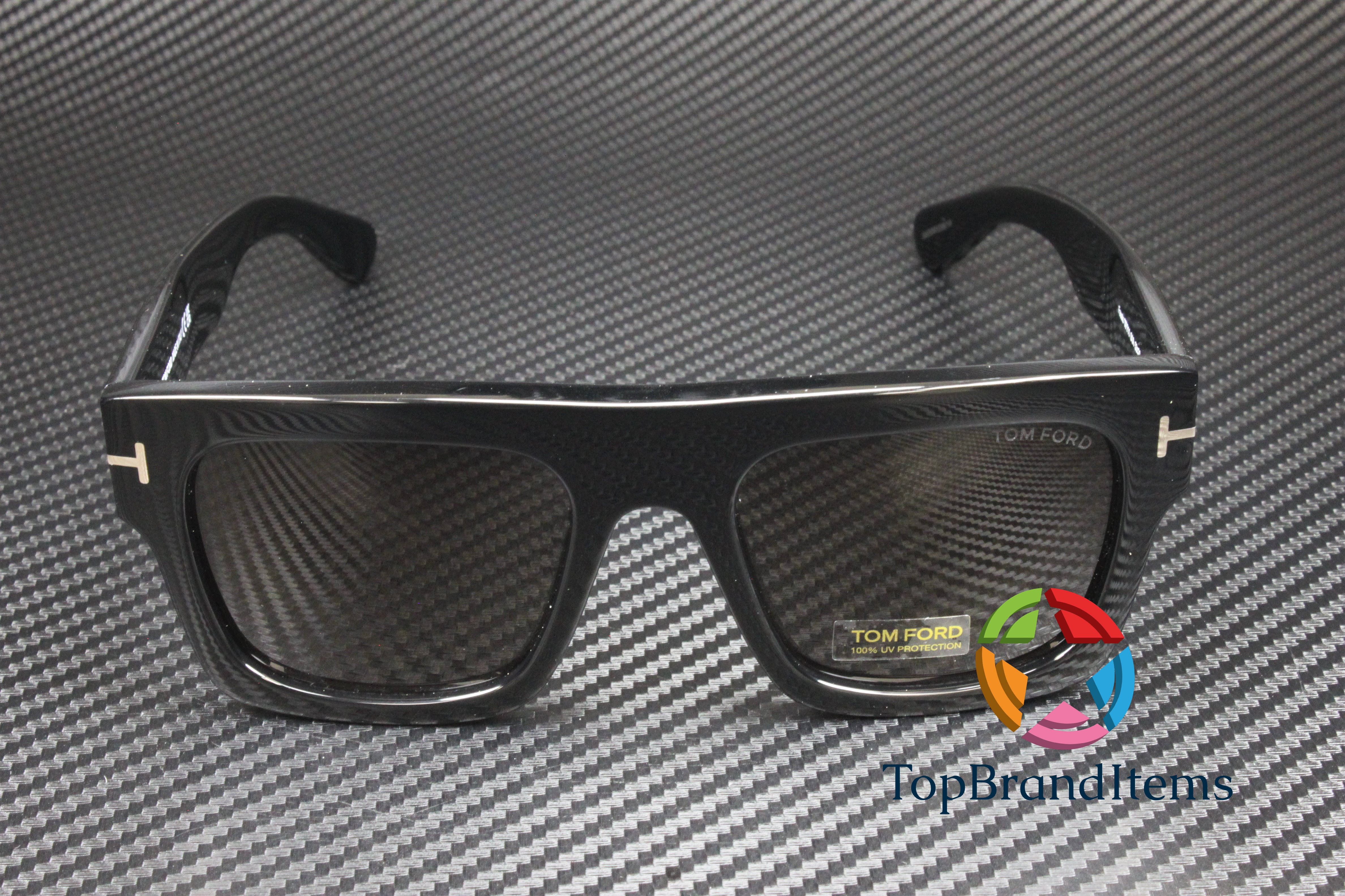 Tom Ford Fausto FT0711 01A Shiny Black Smoke 53 mm Men's Sunglasses