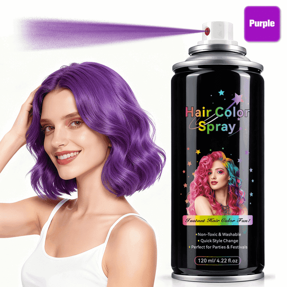 Temporary Hair Color Spray for Women,One-Time Use Washable Hair Dye,Instant Color,Non-sticky Colored Hair Spray for Cosplay & Halloween & Party - 120ML