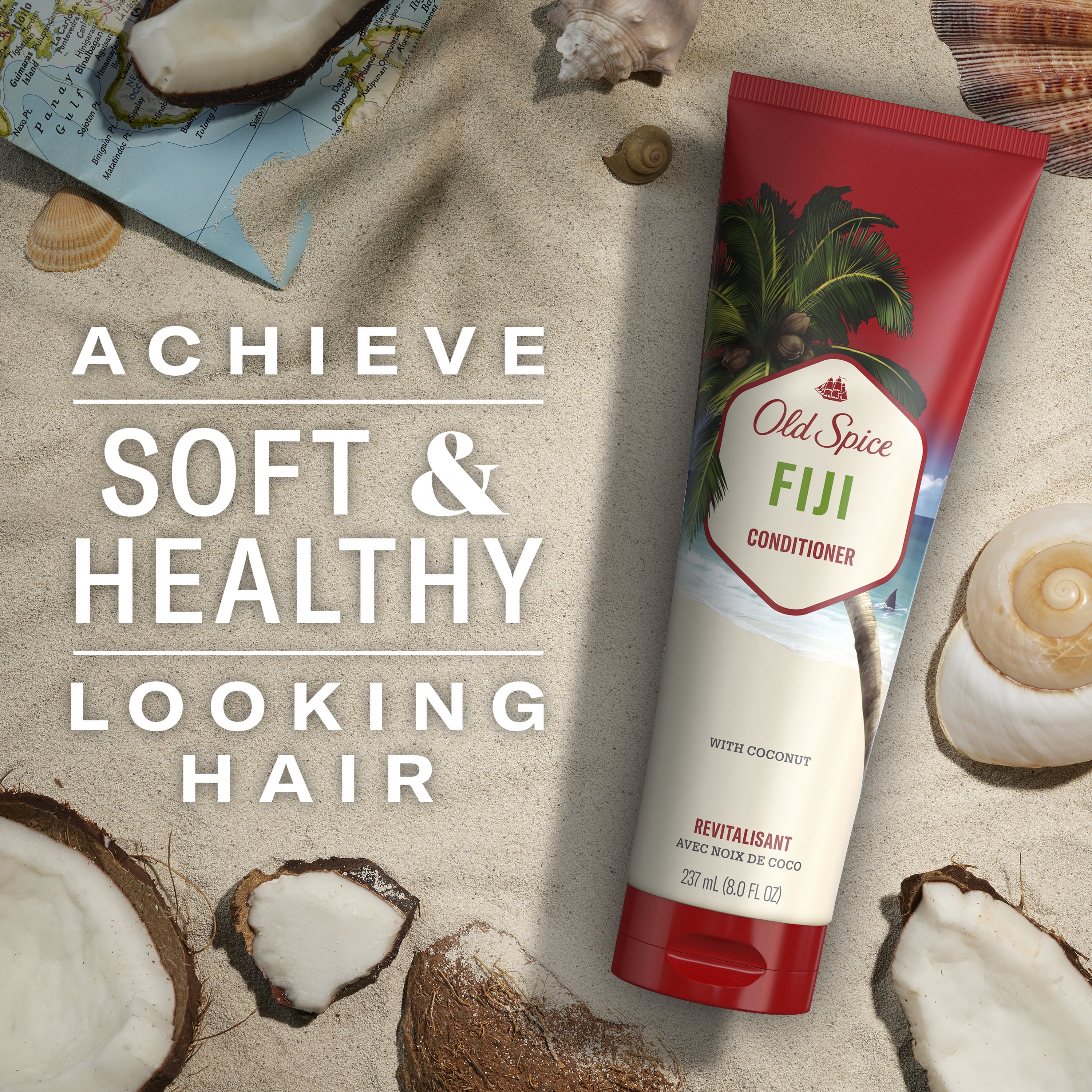 Old Spice Fiji Moisturizing Conditioner with Coconut for Men, for All Hair Types, 8 fl oz