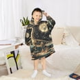 thumbnail image 6 of FORMRS Wearable Blanket Hoodie with Sleeves for Kids Cozy Flannel Sweatshirt, Black Dinosaur, 6 of 7