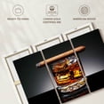 thumbnail image 6 of Elephant Stock Lit Cigar On Whiskey Wall Art - Horizontal Multi Panel Canvas - Dining Room Wall Decor - Food And Drink Multi Panel - Black And Gray Decor - 45" x 28", 6 of 8