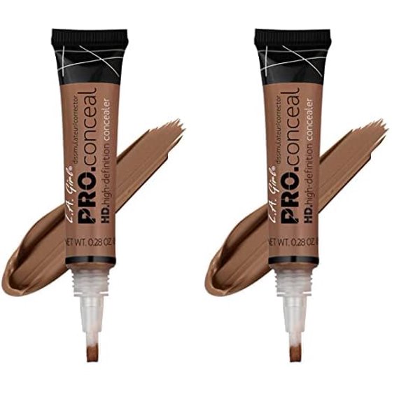Concealer L.A. Girl Pro Conceal HD, color cacao oscuro, 8 ml (paquete de 2)
