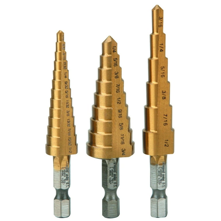 Warrior Titanium High Speed Steel Step Bit Set 3 Pc 69087