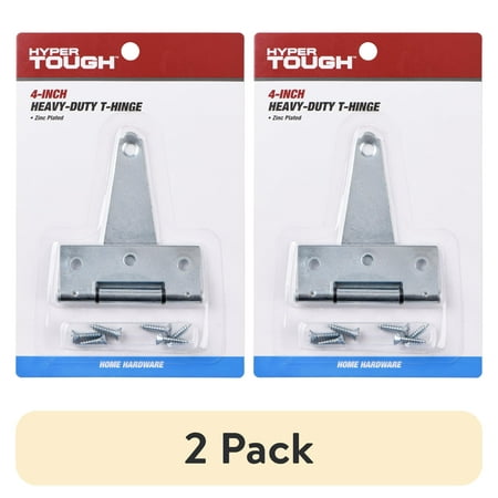(2 pack) Hyper Tough 4 in. Heavy Duty Tee Hinge, Zinc Plated, 1 Piece