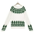 thumbnail image 5 of Cardigan pour Femmes Femmes Mode Décontractée Rétro Impression Couleur Tricot Manches Longues Col Roulé Chandail Cardigan pour Filles en Liquidation, 5 of 5