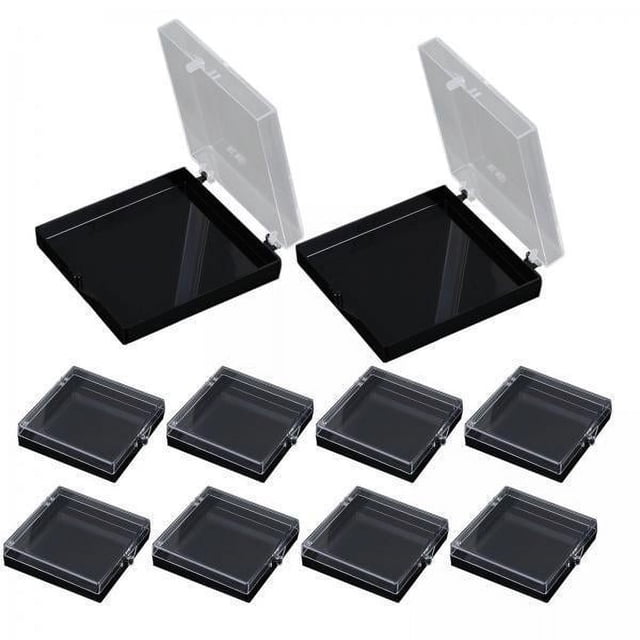 Caja De Almacenamiento De Uñas A Presión De 2x10 Piezas Para Salón De Uñas, Uñas Artificiales, Uso Doméstico, Negro