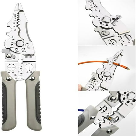 

Upgrade Professional Multifunctional Adjustable Automatic Wire Stripping Crimping and Terminal Hand Tool with Cable Cutter and Crimper