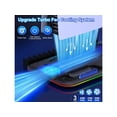 thumbnail image 3 of For PS5 / PS5 Slim Stand Cooling Station with Controller Charger for Playstation 5/Slim Console, PS5 Accessories Vertical Stand with Cooling Fan, RGB Light, Headset Holder, 14 Game Slot, 3 of 7