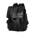 thumbnail image 3 of Mochila de cuero sintético de moda, ligera y casual, con puerto USB, compatible con 15.6" negro, 3 of 9