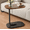 walnut, variant on Wheeled C-Shaped Side Table, Double-Layer Storage Sofa Table, 360° Rotatable Casters, Sturdy Metal Frame Space Saving Coffee Table for Living Room, Bedroom(walnut)