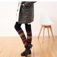 thumbnail image 3 of Women Bohemian Crochet Knitted Long Leg Warmers Spring Patchwork Knee High Warm Boot Socks, 3 of 5