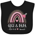 thumbnail image 3 of Inktastic Gigi and Papa Love Me Rainbow Girls Baby Bib, 3 of 4