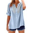 thumbnail image 2 of Womens Summer Tops Short Sleeve Tshirts Shirts V Neck T Shirts Fashion Basic Tops For Woman Casual Tops For Women, 2 of 6
