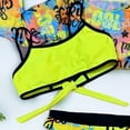thumbnail image 6 of Kogui Swimsuit for Kids for Girl Girls' Swimsuit 3 Piece Girls' Bathing Suit Tropical Floral Bikini Set with Cover Up Skirt Size 9-10 (Yellow,9-10 Years), 6 of 7