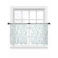thumbnail image 7 of Aqua Spring Floral Sheer Curtains 54 Inch Length 2 Panels Set, Summer Botanical Watercolor Voile Window Treatment Rod Pocket Short Kitchen Curtains Drapes for Bedroom 52"x54"x2, 7 of 7