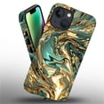 thumbnail image 3 of FKBRCL4U Compatible with iPhone 14 Plus Case, Abstract Gold Teal Fluid Art Pattern for Girl Full Body Design Soft Silicone Drop Shock Scratch Protection for iPhone 14 Plus, 3 of 7