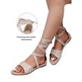 thumbnail image 4 of Avamo Women's Shoes Lace-Up Gladiator Sandals, Ankle Strap, Beige, 11.5, 4 of 9