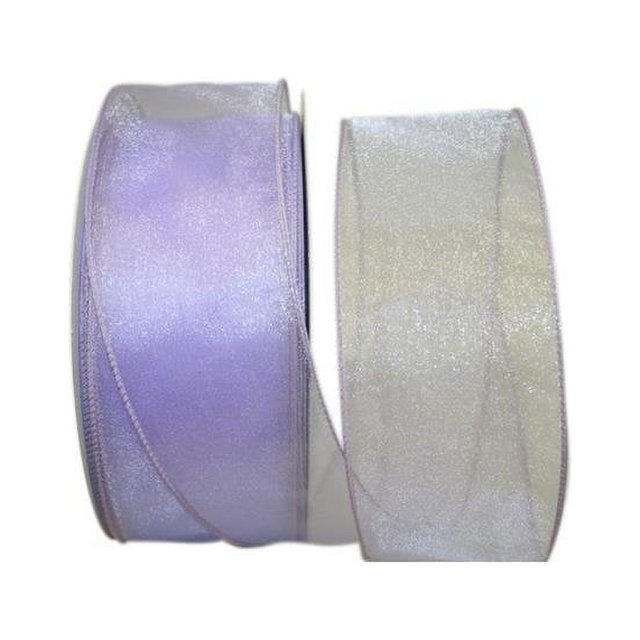 Reliant Ribbon 99908W-051-40K Ruban à Bordure Filaire Transparent, Joli et Économique - Orchidée - 2,5 Po x 50 Verges
