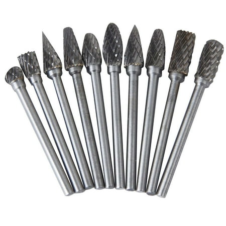 

HOMEMAXS 10pcs 6mm Tungsten Steel Carbide Rotary Bur Heads Bur Set