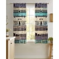 thumbnail image 4 of Retro Farm Animals Sheer Curtains 39 Inch Length 2 Panels Set for Living Room/Bedroom, Country Cow Pig Chicken Turquoise Wood Kitchen Curtains Grommet Curtains Window Treatments 27.5"x39"x2, 4 of 7