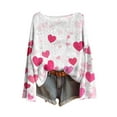 thumbnail image 2 of Women's Sweaters Valentine Heart Graphic Oversized Long Sleeve Drop Shoulder Sweatshirts Comfy Crew Neck Soft Tops Valentine's Day Outfits, 2 of 7
