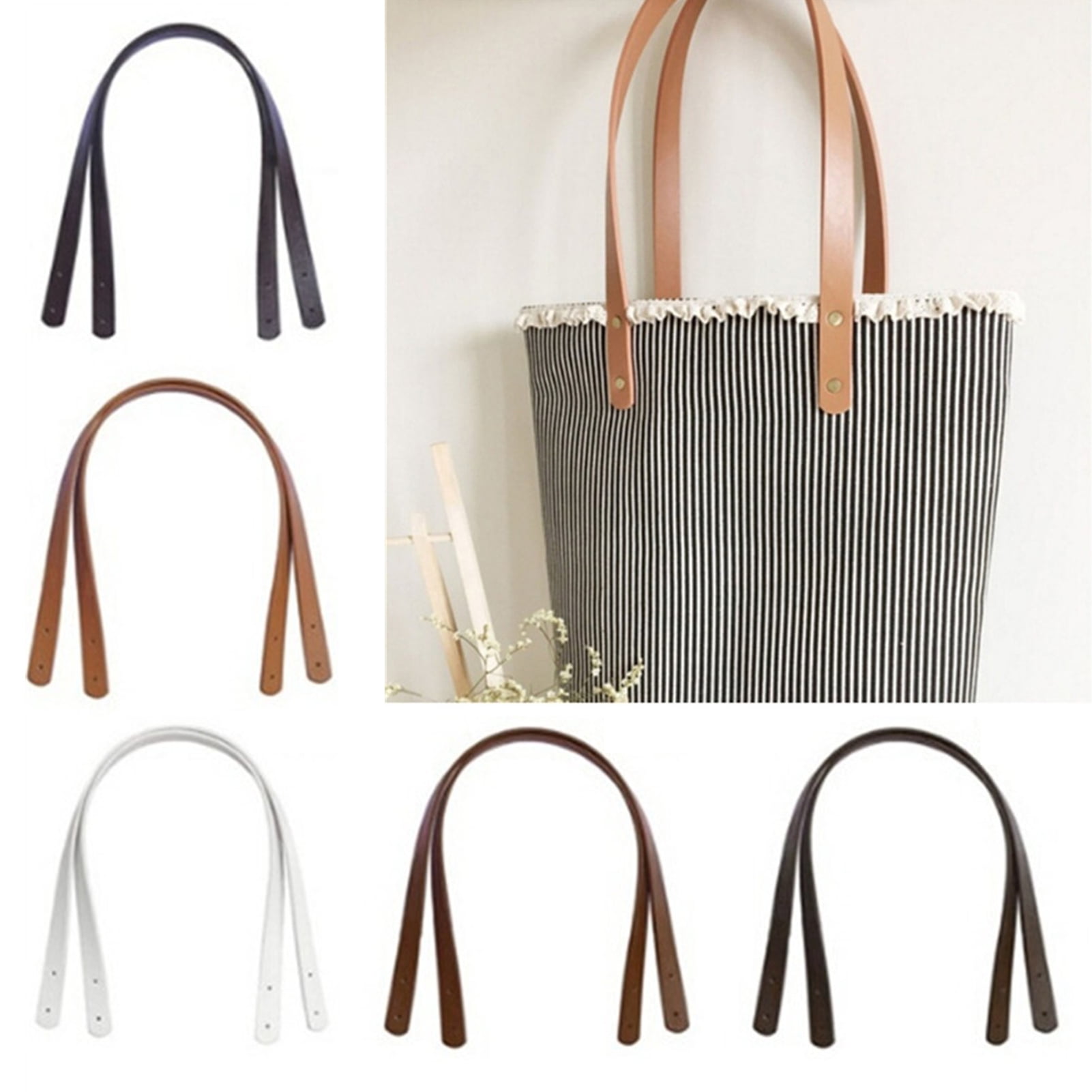 2Pcs Replacement Handbag Handles Detachable DIY Faux Leather Shoulder ...
