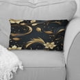 thumbnail image 4 of Designart "Mysterious Elegance In Black And Gold I" Marble Printed Throw Pillow, 4 of 5