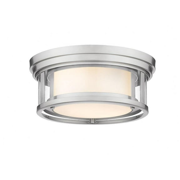 2 Light Flush Mount in Contemporary Style-5 inches Tall and 12 inches Wide-Brushed Nickel Finish Bailey Street Home 372-Bel-4186073