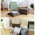 thumbnail image 3 of Caja de almacenamiento de ropa para el hogar, dormitorio, organizador de ropa interior de algodón y lino con tapa Simple, contenedor de Almacenamiento y organización del hogar Verde, 38*26*15 CM S Naiovety HA077426-03, 3 of 6