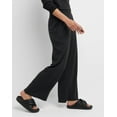 thumbnail image 2 of Hanes Originals Women's Soft Brushed Fleece Palazzo Pants, 28.5" Black 2XL, 2 of 5