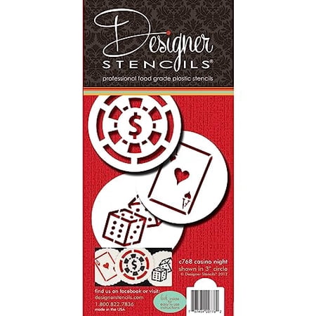 Designer Stencils Casino Night Cookie Stencil Set  (Dice  Cards  Poker Chip) Beige/semi-transparent price history on PriceWatchPro