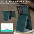 thumbnail image 6 of Compatible with Magsafe 2 in 1 Detachable for Samsung Galaxy S24 Ultra Wallet Case with Card Holder Women Men, Magnetic PU Leather RFID Blocking Flip Kickstand Credit Slots,for S24 Ultra, Green, 6 of 7