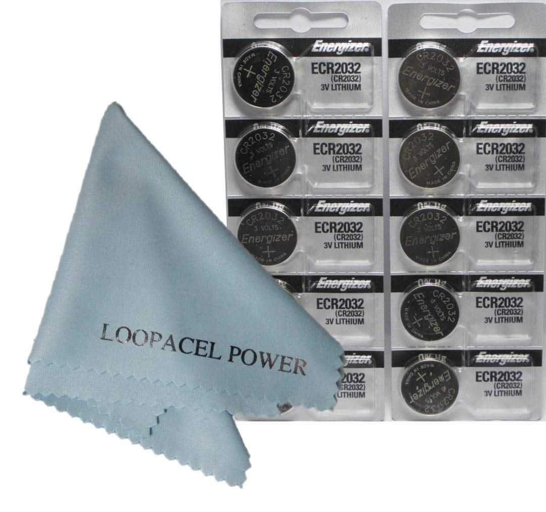 Energizer CR2032 DL2032 ECR2032 3v Lithium Coin Cell Batteries 10 Pack