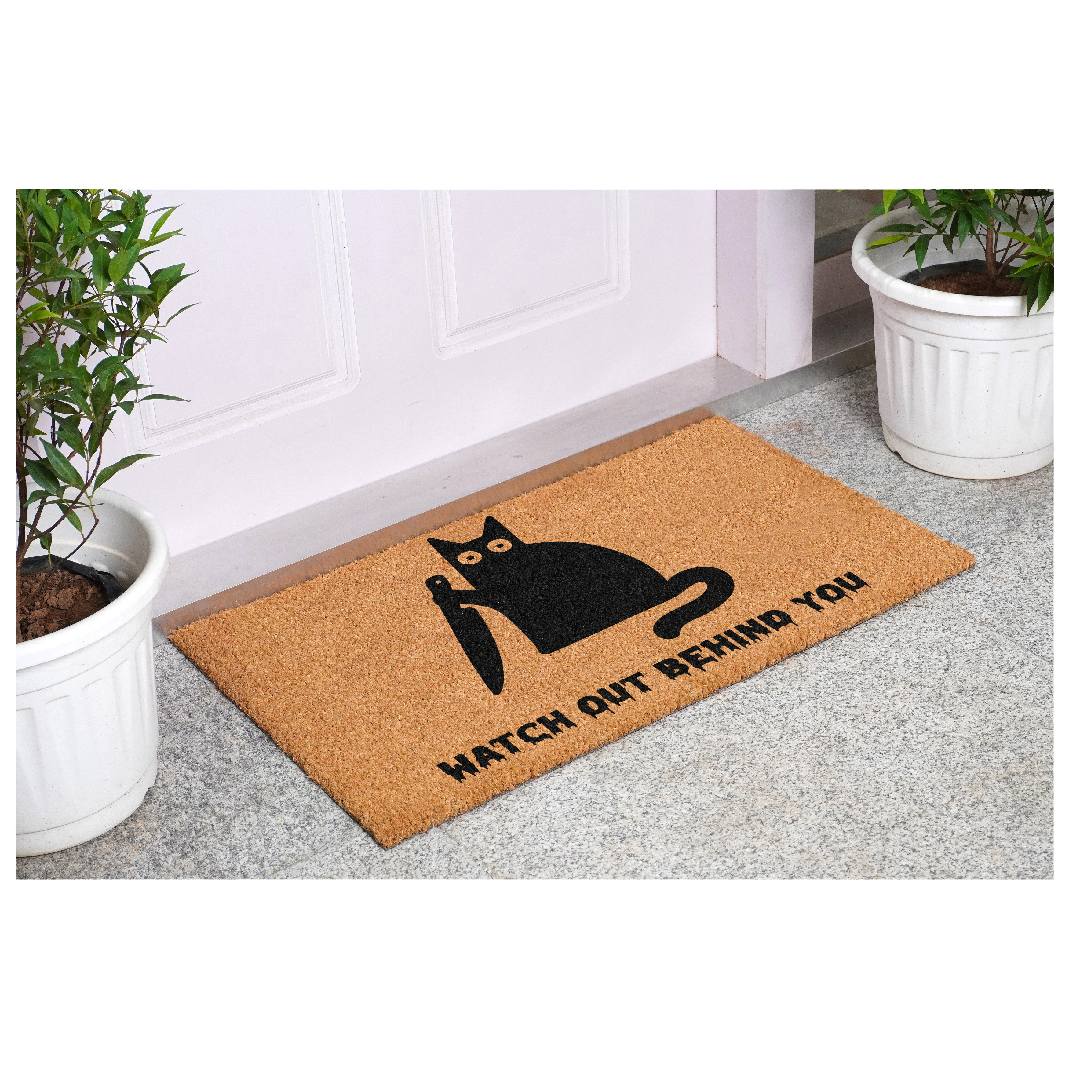 Watch Out Cat Doormat, 24" x 36"