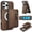 Brown, variant on Detachable Strong Magnetic Case for iPhone 12 Pro Max, 2-in-1 Zipper Card Slots Wallet Multi-view Kickstand PU Leather Phone Cover - Compatible with MagSafe Wireless Chargers, Rosegold