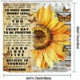 thumbnail image 2 of Sunflower Shower Curtain, Positive Inspirational Quotes Yellow Floral Butterfly Country Rustic Farmhouse Bathroom Decor, Waterproof Fabric Shower Curtain Set, 72 X 72 Inch, Live Laugh Love, 2 of 6