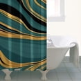thumbnail image 4 of Teal Gold Marble Pattern Shower Curtain 36"x72" ,Bathroom Decorative Shower Curtains Set with 12 Hooks,Modern Waterproof Washable Shower Curtain, 4 of 6