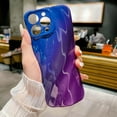 thumbnail image 3 of Compatible with iPhone 15 Pro Max Water Ripple Case, Cute Gradient Color Aesthetic Wave Shape Soft Camera Protective Phone case for iPhone 15 Pro Max Women Girls Blue Purple, 3 of 12