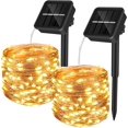 thumbnail image 1 of Guirnaldas de luces solares para exteriores, 10 m, 100 LED, luces solares impermeables para exteriores, 8 modos, decoración de alambre de cobre impermeable para el hogar, jardín, patio, part, 1 of 5