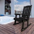 thumbnail image 3 of Fortune Candy Solid Fir Wood Patio Rocking Chair, Heavy Duty 600 lbs for Outdoor and Indoor, Black, 3 of 9