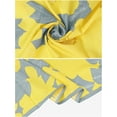 thumbnail image 4 of INSPIRE CHIC Women Floral Contrast Color Square Scarf, 35 Large Silk Feeling Satin Scarves Head Wrap Bandanas Yellow Gray 90x90cm/35.4x35.4 inches, 4 of 6